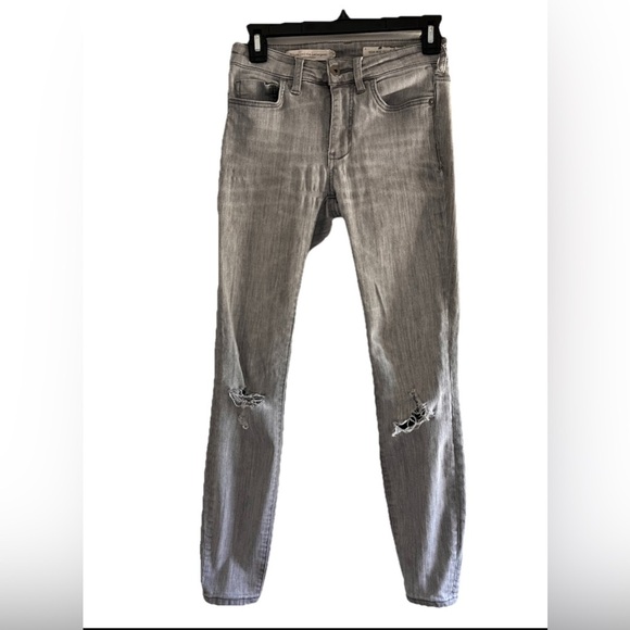 Anthropologie Pilco And The Letterpress Jeans Size 25 Gray Distressed High Waist - Picture 1 of 8